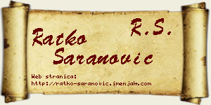 Ratko Šaranović vizit kartica